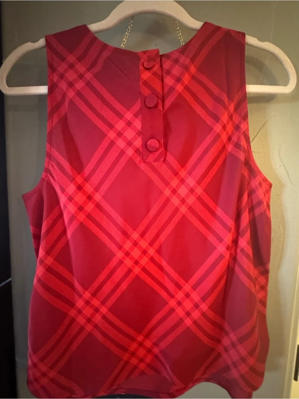 New! J.Crew Plaid sleeveless top Autumn Crimson Candy Apple 🍎